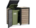 Mülltonnenbox Keter Hide Away 2x240l Kunststoff Metall 138,1 x 84,3 x 121,2 cm Ashwood