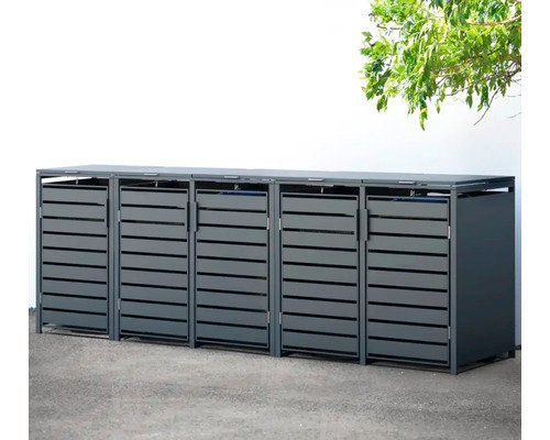 Mülltonnenbox WESTMANN Kubus 5 Metall 332 x 80 x 116 cm anthrazit – Bild 7