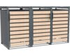 Mülltonnenbox WESTMANN Lacina 3 Metall inkl. Gasdruckfedern 200 x 80 x 116 cm anthrazit-Holzoptik