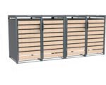 Mülltonnenbox WESTMANN Lacina 4 Metall inkl. Gasdruckfedern 264 x 80 x 116 cm anthrazit-Holzoptik – Bild 2
