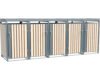 Mülltonnenbox WESTMANN Planta 5 Metall mit Pflanzdach 332 x 84 x 124,5 cm grau-Holzoptik