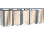Mülltonnenbox WESTMANN Planta 5 Metall mit Pflanzdach 332 x 84 x 124,5 cm grau-Holzoptik