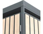 Mülltonnenbox WESTMANN Planta 5 Metall mit Pflanzdach 332 x 84 x 124,5 cm grau-Holzoptik – Bild 4