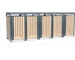 Mülltonnenbox WESTMANN Planta 5 Metall mit Pflanzdach 332 x 84 x 124,5 cm grau-Holzoptik – Bild 2