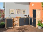 Gartenschrank Outdoorküche Konsta Typ 603 Douglasie Sideboard Schiebetür 120 x 58 x 92 cm HPL anthrazit – Bild 2