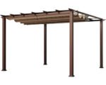 Aluminium Pergola, Pavillon Paragon Outdoor Florida 11x11 mit verstellbarem Sonnensegel 320 x 320 – Bild 7