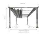 Aluminium Pergola, Pavillon Paragon Outdoor Florida 11x11 mit verstellbarem Sonnensegel 320 x 320 – Bild 2