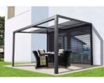 Pergola Pavillon Air II inkl. Schiebedach 392 x 305 x 262 cm anthrazit