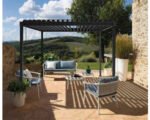 Pergola mit Lamellendach, Pfostenstärke 8 x 8 cm, 3 x 3 m anthrazit - ähnlich RAL7015 – Bild 8