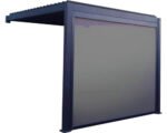 Pergola mit Lamellendach 3x3 Gestell RAL 7015 schiefergrau inkl. vertikaler Beschattung Wandbefestigung