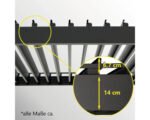 Pergola mit Lamellendach 3x3 Gestell RAL 7015 schiefergrau inkl. vertikaler Beschattung Wandbefestigung – Bild 6