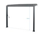 Pergola mit Lamellendach 3x3 Gestell RAL 7015 schiefergrau inkl. vertikaler Beschattung Wandbefestigung – Bild 2