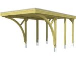SKAN HOLZ Einzelcarport Friesland mit 2 Einfahrtsbögen und Pfostenankern 314x555 cm imprägniert – Bild 8