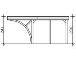 SKAN HOLZ Einzelcarport Friesland mit 2 Einfahrtsbögen und Pfostenankern 314x555 cm imprägniert – Bild 6