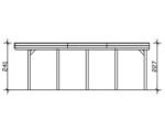 SKAN HOLZ Friesland Einzelcarport 397x708 cm mit Aluminium-Dach tauchimprägniert – Bild 2