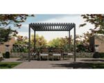 Pergola Basis mit Lamellendach Pfosten 8,8x8,8 cm 3x3,6m anthrazit ähnlich RAL7015