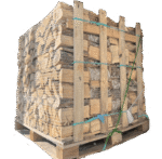 25 cm trockenes Brennholz in Paletten für Öfen